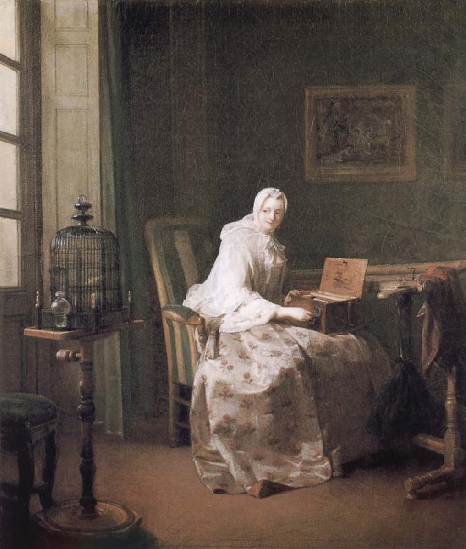 Jean Baptiste Simeon Chardin Birdie and woman Sweden oil painting art